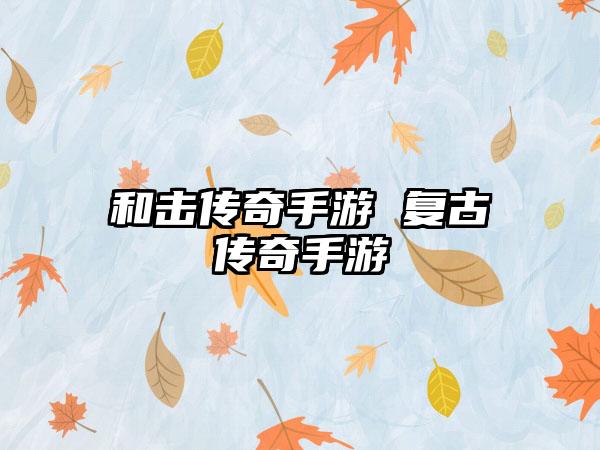 和击传奇手游 复古传奇手游