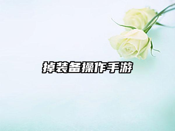 掉装备操作手游