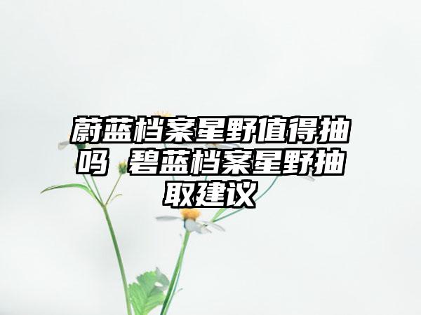 蔚蓝档案星野值得抽吗 碧蓝档案星野抽取建议