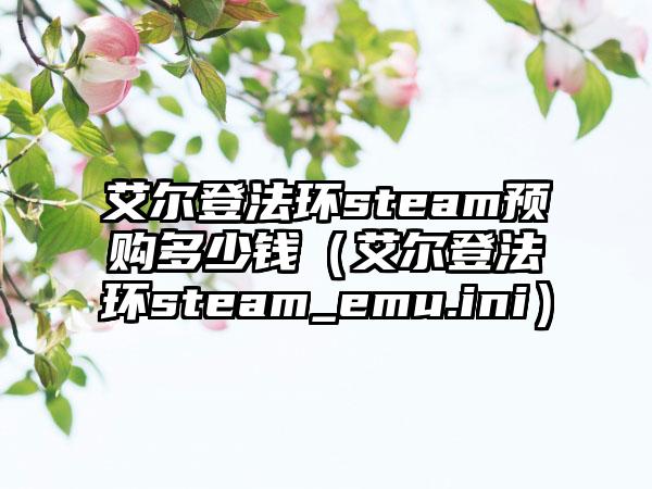 艾尔登法环steam预购多少钱（艾尔登法环steam_emu.ini）