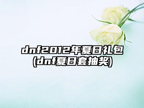 dnf2012年夏日礼包(dnf夏日套抽奖)