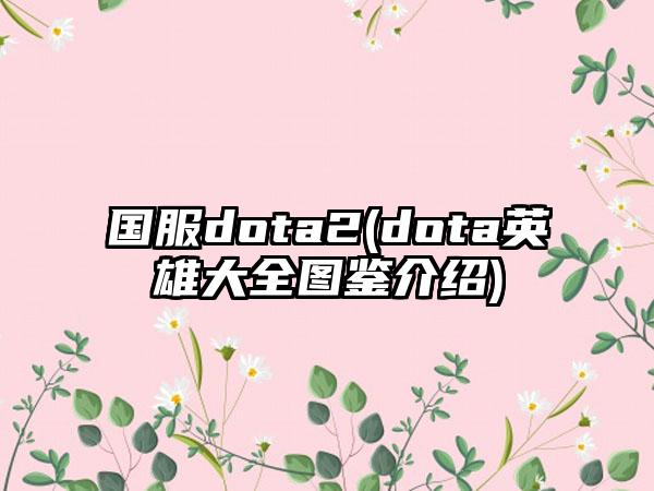 国服dota2(dota英雄大全图鉴介绍)