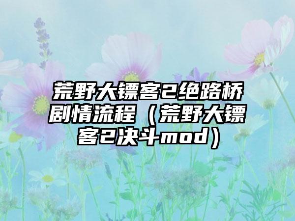 荒野大镖客2绝路桥剧情流程（荒野大镖客2决斗mod）
