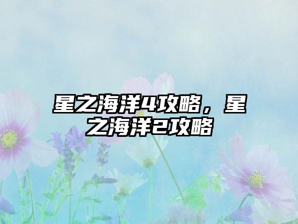 星之海洋4攻略，星之海洋2攻略
