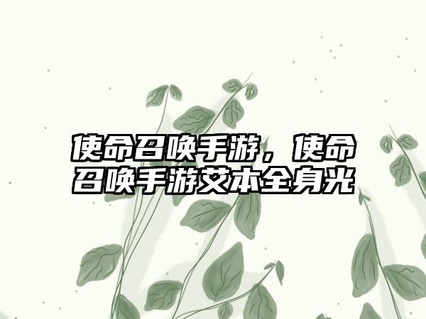 使命召唤手游，使命召唤手游艾本全身光