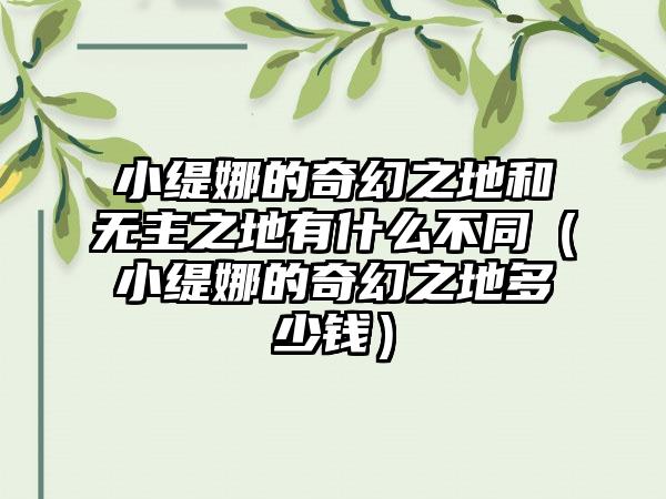 小缇娜的奇幻之地和无主之地有什么不同（小缇娜的奇幻之地多少钱）