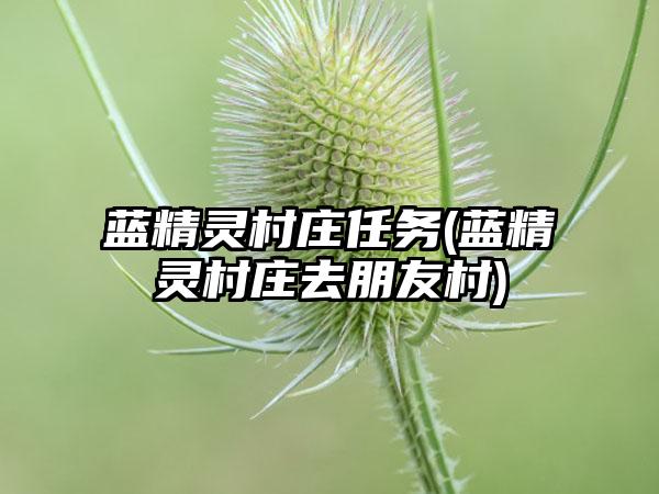 蓝精灵村庄任务(蓝精灵村庄去朋友村)
