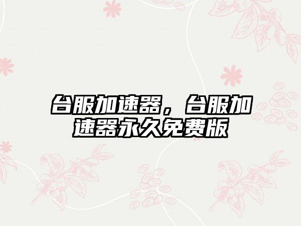 台服加速器，台服加速器永久免费版