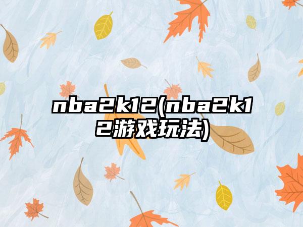 nba2k12(nba2k12游戏玩法)