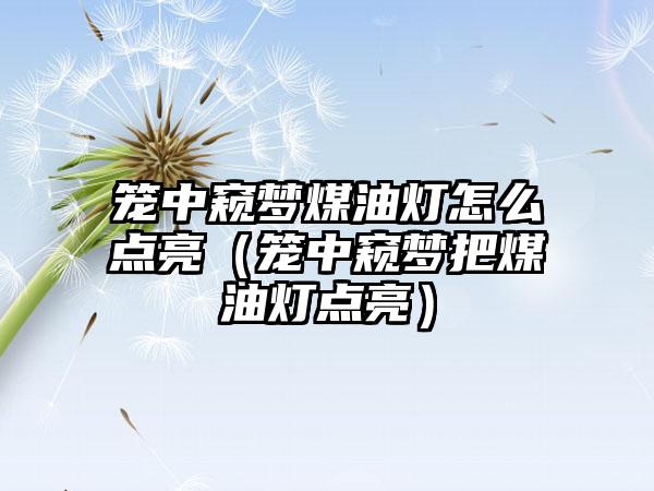 笼中窥梦煤油灯怎么点亮（笼中窥梦把煤油灯点亮）