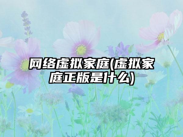 网络虚拟家庭(虚拟家庭正版是什么)