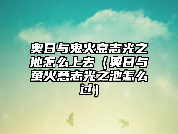 奥日与鬼火意志光之池怎么上去（奥日与萤火意志光之池怎么过）