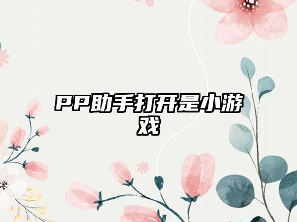 PP助手打开是小游戏