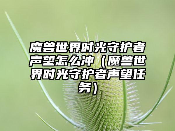 魔兽世界时光守护者声望怎么冲（魔兽世界时光守护者声望任务）