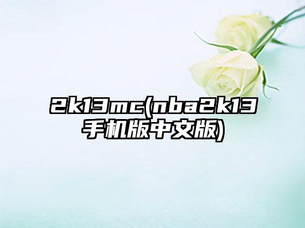 2k13mc(nba2k13手机版中文版)