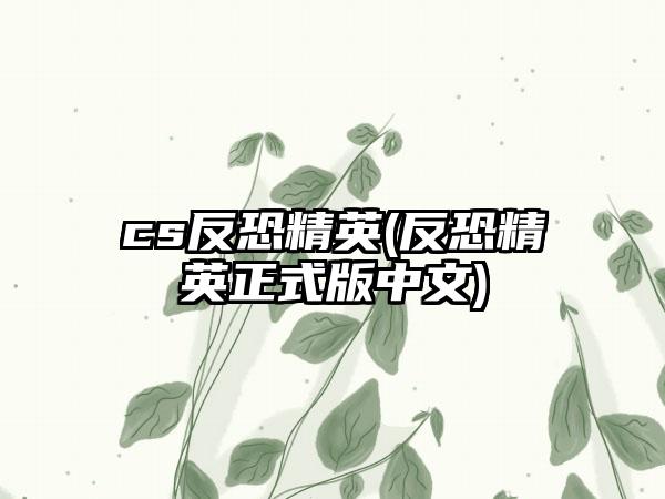 cs反恐精英(反恐精英正式版中文)