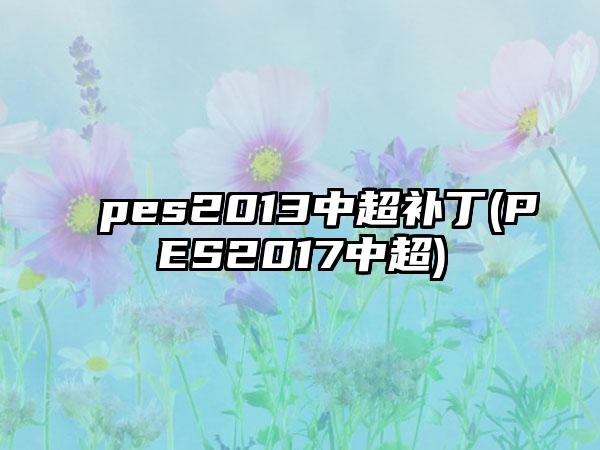 pes2013中超补丁(PES2017中超)