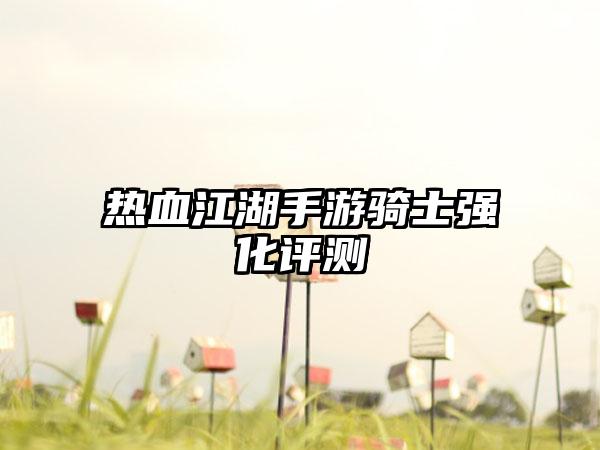 热血江湖手游骑士强化评测