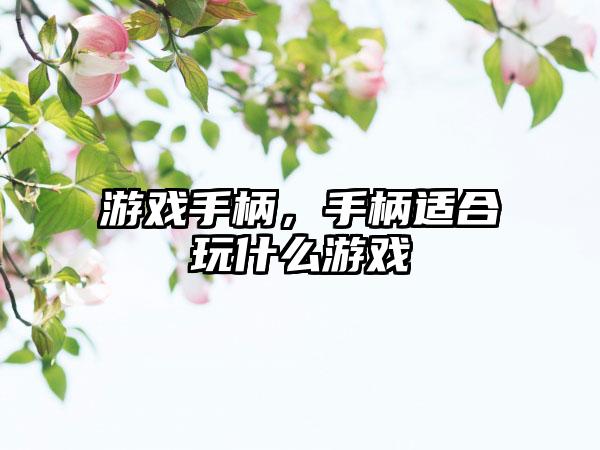 游戏手柄，手柄适合玩什么游戏