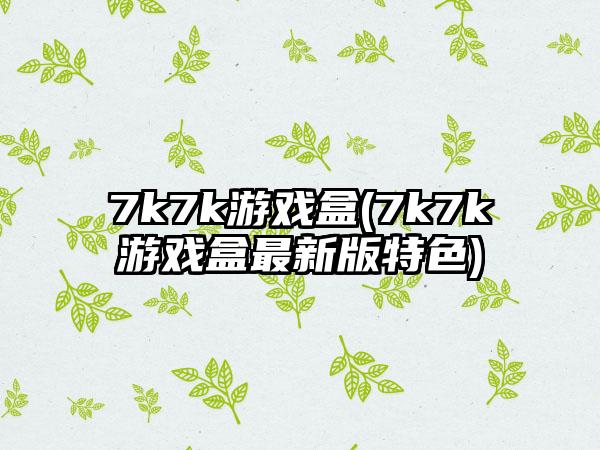 7k7k游戏盒(7k7k游戏盒最新版特色)