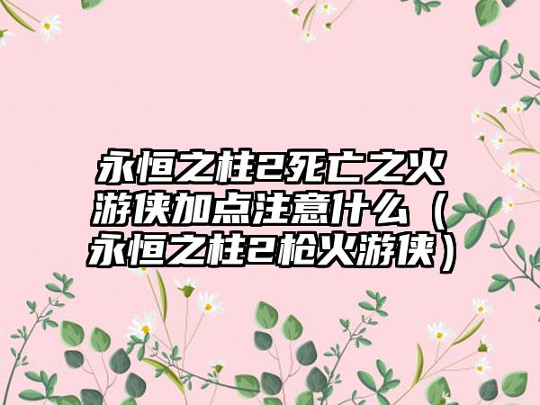 永恒之柱2死亡之火游侠加点注意什么（永恒之柱2枪火游侠）