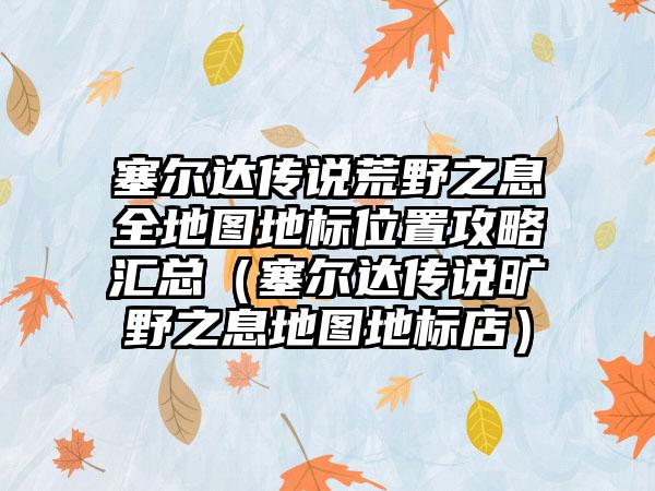 塞尔达传说荒野之息全地图地标位置攻略汇总（塞尔达传说旷野之息地图地标店）