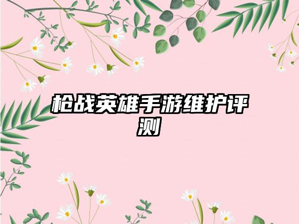 枪战英雄手游维护评测