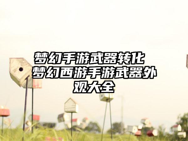 梦幻手游武器转化 梦幻西游手游武器外观大全