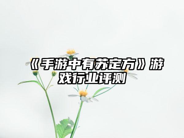 《手游中有苏定方》游戏行业评测