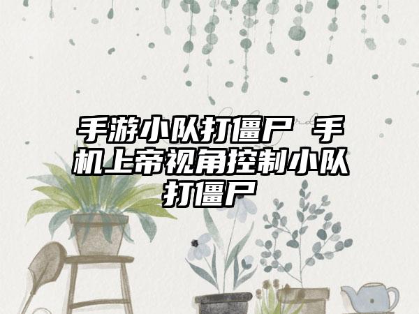 手游小队打僵尸 手机上帝视角控制小队打僵尸