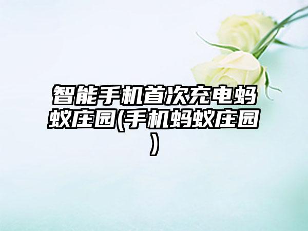 智能手机首次充电蚂蚁庄园(手机蚂蚁庄园)
