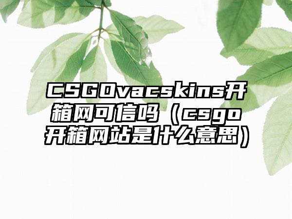 CSGOvacskins开箱网可信吗（csgo开箱网站是什么意思）