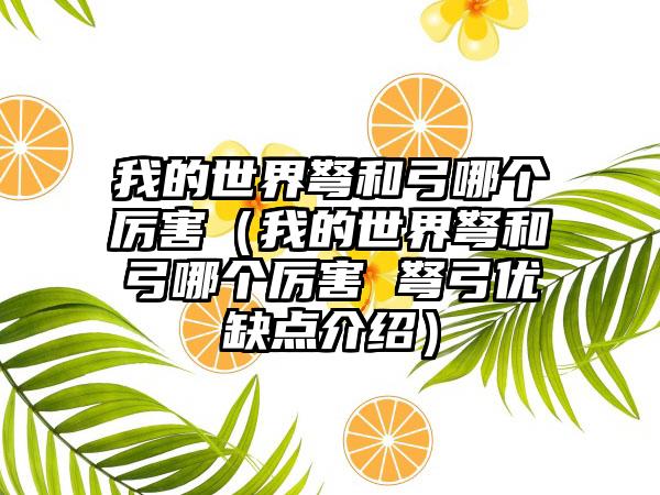 我的世界弩和弓哪个厉害（我的世界弩和弓哪个厉害 弩弓优缺点介绍）