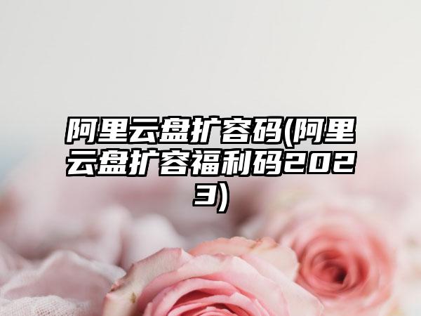 阿里云盘扩容码(阿里云盘扩容福利码2023)