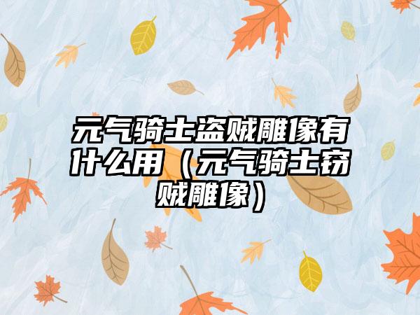 元气骑士盗贼雕像有什么用（元气骑士窃贼雕像）