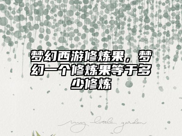 梦幻西游修炼果，梦幻一个修炼果等于多少修炼