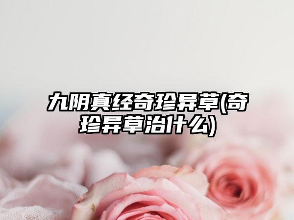 九阴真经奇珍异草(奇珍异草治什么)