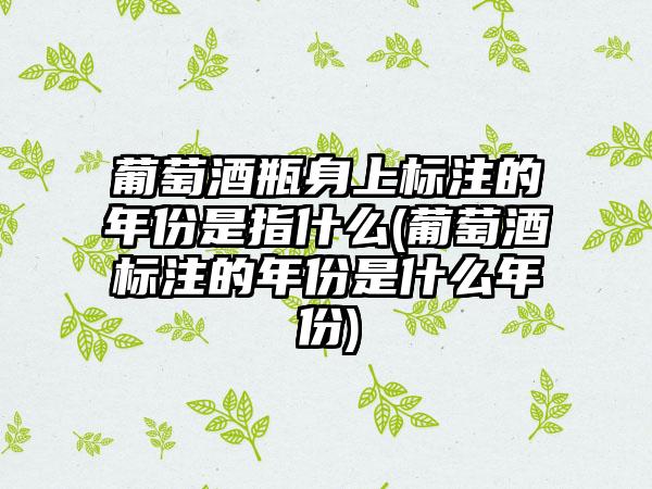 葡萄酒瓶身上标注的年份是指什么(葡萄酒标注的年份是什么年份)