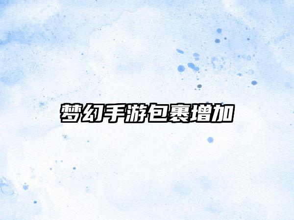 梦幻手游包裹增加