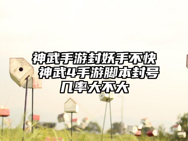 神武手游封妖手不快 神武4手游脚本封号几率大不大