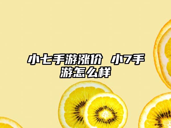 小七手游涨价 小7手游怎么样