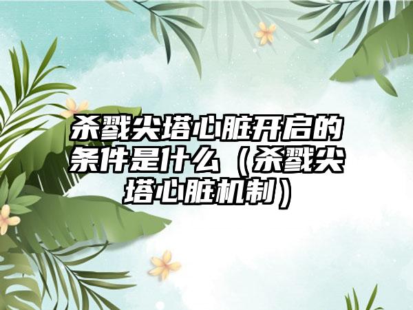 杀戮尖塔心脏开启的条件是什么（杀戮尖塔心脏机制）