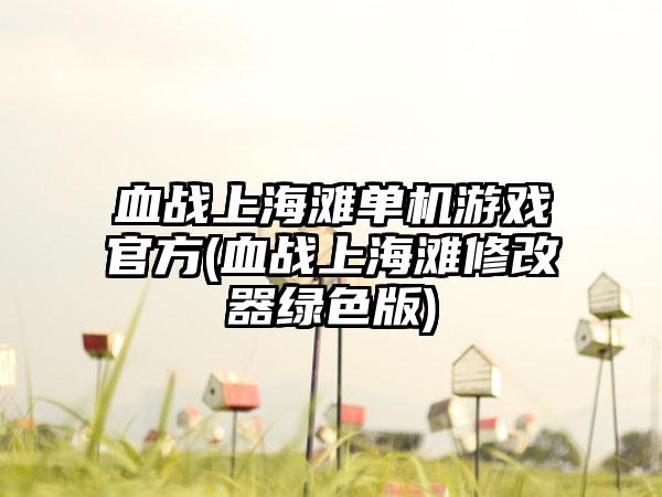血战上海滩单机游戏官方(血战上海滩修改器绿色版)