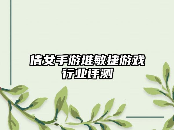 倩女手游堆敏捷游戏行业评测