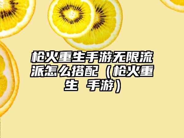 枪火重生手游无限流派怎么搭配（枪火重生 手游）