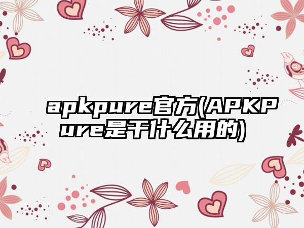 apkpure官方(APKPure是干什么用的)