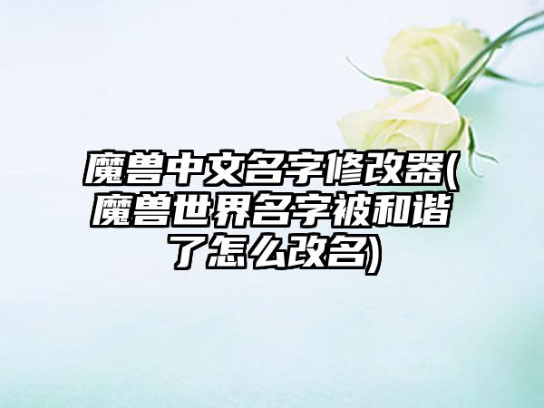 魔兽中文名字修改器(魔兽世界名字被和谐了怎么改名)