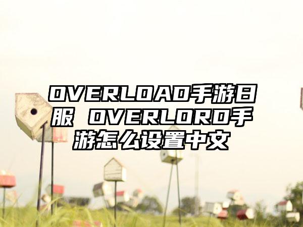 OVERLOAD手游日服 OVERLORD手游怎么设置中文