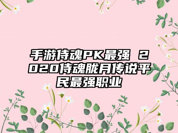 手游侍魂PK最强 2020侍魂胧月传说平民最强职业