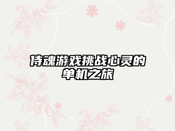 侍魂游戏挑战心灵的单机之旅